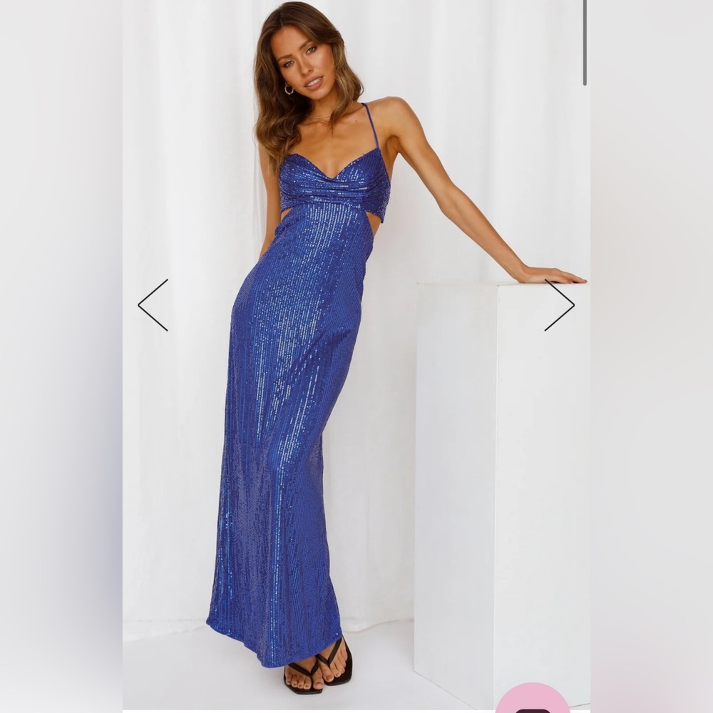 Hello Molly SPARKLING MOMENT MAXI DRESS ROYAL BLUE Size 6 NWT